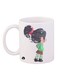 Printed Mug White/Green/Pink 12ounce