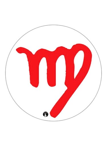 Virgo Zodiac Sign Printed Fridge Magnet White/Red 5.5cm