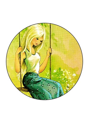 Girls Printed Fridge Magnet Multicolour 5.5 x 5.5cm