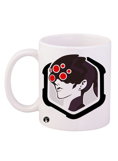 Video Game Overwatch Design Mug White/Black/Red 11ounce