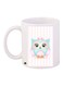 Owl Printed Coffee Mug White/Blue/Pink 11ounce