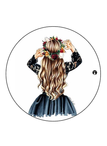 Girl Printed Fridge Magnet Multicolour