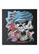 Cartoon Themed Canvas Wall Painting With Hidden Frame Black/White/Blue 50x50cm