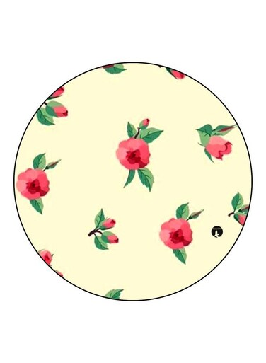 Rose Printed Fridge Magnet Beige/Pink/Green 5.5cm