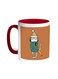 Cartoon Drawing Printed Coffee Mug Red/White 11ounce