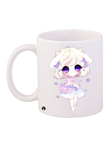 Anime Character Printed Coffee Mug White/Beige/Purple