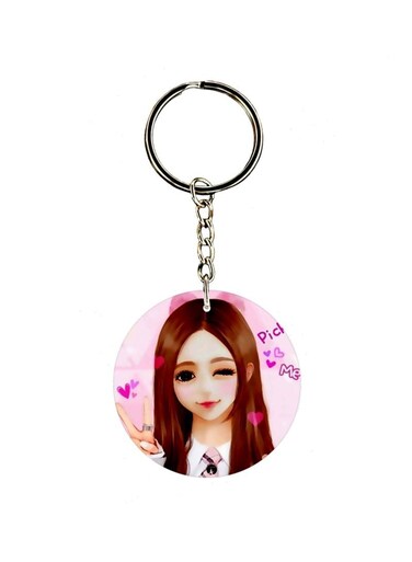 Girl Printed Dual Sided Keychain
