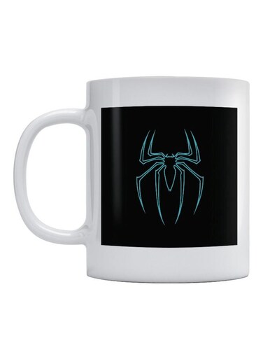 Spider Man Logo By Neon Art Printed Coffee Mug White/Black/Blue