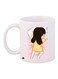 Girl Printed Ceramic Coffee Mug White/Pink/Yellow 11ounce
