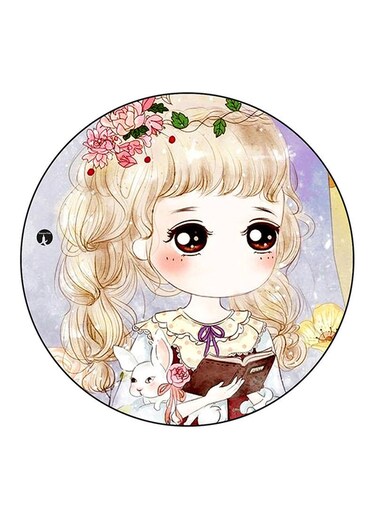 Girl Printed Fridge Magnet Multicolour