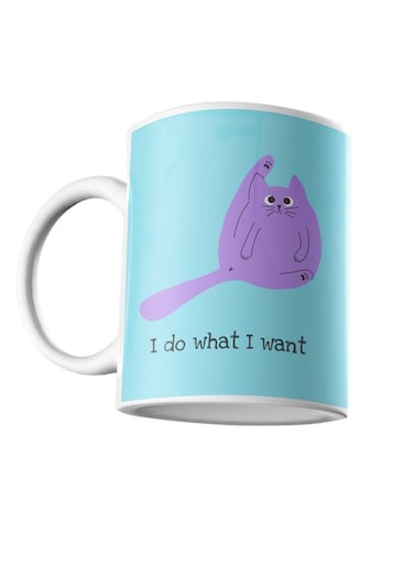 I Do What I Want Printed Coffee Mug Blue/White/Purple