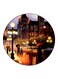 Cityscape Printed Fridge Magnet Brown/Yellow/Green 5.5cm