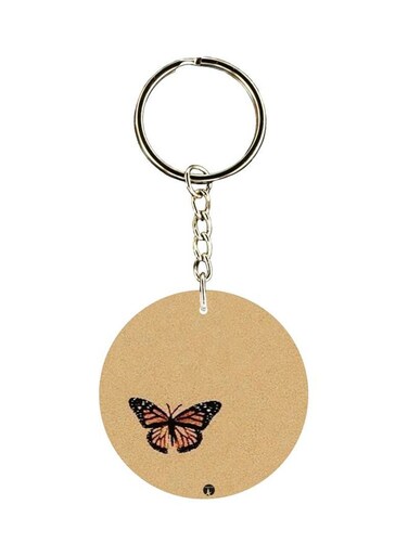 Butterfly Printed Double Sided Keychain