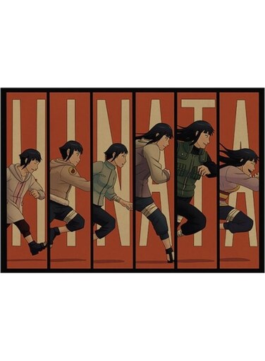Naruto Anime Retro Kraft Decorative Poster Multicolour 60 x 90cm