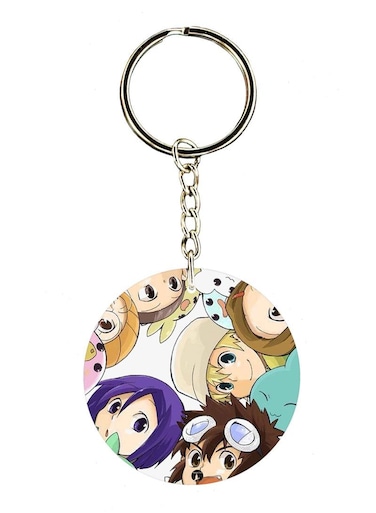 Anime Digimon Double Side Printed Keychain