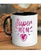 Super Mom" 11oz Ceramic Mug with Heart Design - Perfect for Coffee, Tea, Milk   Dishwasher &amp; Microwave Safe   Ideal Gift for Friends &amp; Family, Daily Use Mug   Stylish Contrast Handle   Durable Ceramic, Coffee Mug