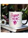 Super Mom" 11oz Ceramic Mug with Heart Design - Perfect for Coffee, Tea, Milk   Dishwasher &amp; Microwave Safe   Ideal Gift for Friends &amp; Family, Daily Use Mug   Stylish Contrast Handle   Durable Ceramic, Coffee Mug