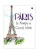 Paris Themed Decorative Metallic Plate White/Purple/Green 20x15cm