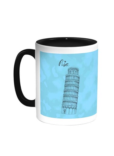 Landmarks - Leaning Tower Of Pisa Printed Coffee Mug Black/White 11ounce