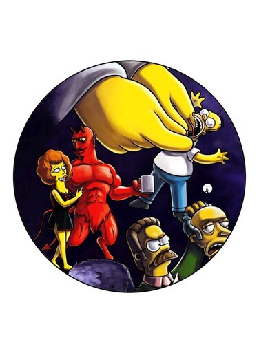 The Simpsons Printed Fridge Magnet Blue/Yellow/Red 5.5cm
