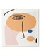 Abstract Drawing Themed Canvas Painting With Frame White/Beige/Purple 50x50cm