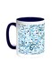 Arabic Coloured Letters Printed Coffee Mug Blue/White 11ounce
