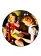 Vintage Art Printed Fridge Magnet Multicolour