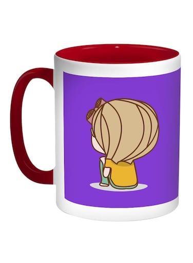 Time To Think Printed Coffee Mug Red/Blue/White