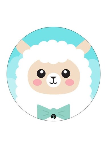 Cartoon Printed Fridge Magnet White/Blue/Beige 5.5cm