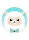Cartoon Printed Fridge Magnet White/Blue/Beige 5.5cm