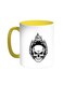 Skull Shape Printed Coffee Mug Yellow/White 11ounce