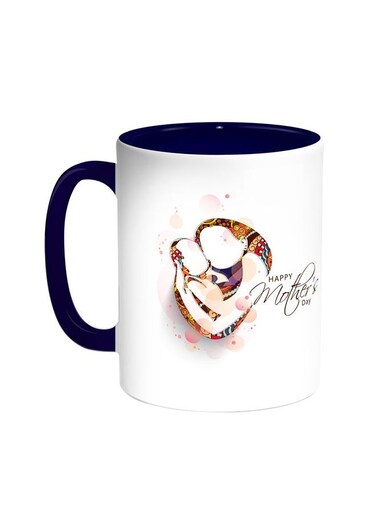 Happy Mother's Day Printed Coffee Mug Blue/White 11ounce