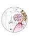 Girl Printed Fridge Magnet Round Multicolour