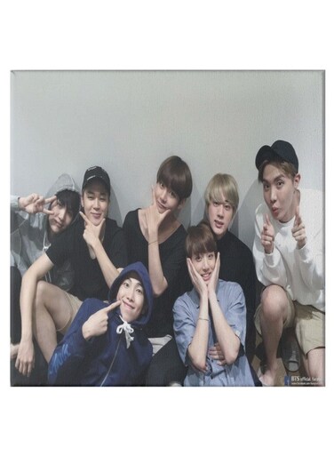 BTS Band Pattern Hidden Frame Canvas Wall Painting Multicolour 50 x 50centimeter