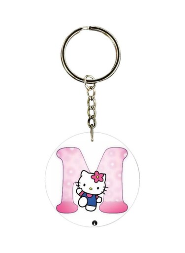 M Letter Cartoon Themed Dual Sided Keychain
