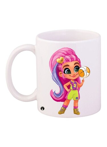 Cartoon Printed Coffee Mug White/Pink/Green