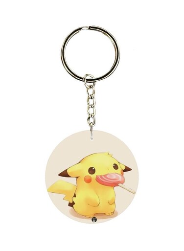 Single Sided Pikachu Cartoon Themed Keychain