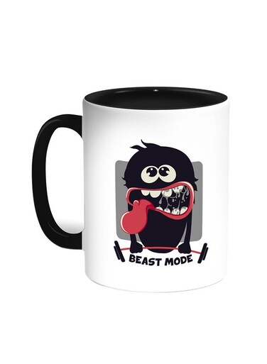 Beast Mode Printed Coffee Mug Black/White 11ounce