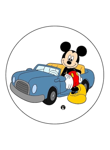 Mickey Mouse Printed Fridge Magnet White/Blue/Black 5.5cm