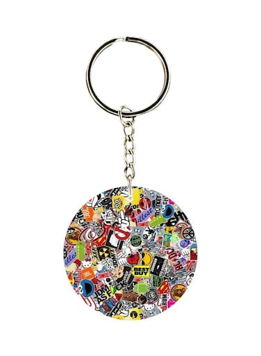 Cartoon Printed Double Sided Keychain