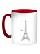Eiffel Tower Printed Coffee Mug White/Red/Black 11ounce