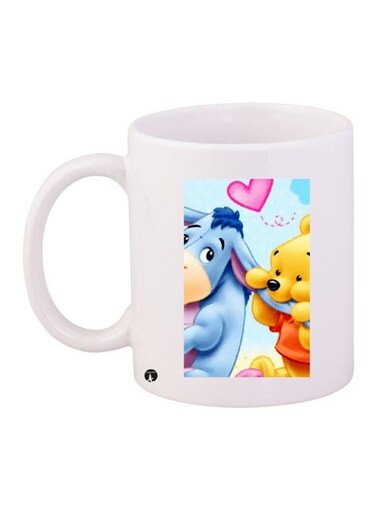 Winnie The Pooh Printed Coffee Mug White/Blue/Yellow 11ounce