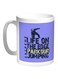 Life on the Edge Jumping Printed Coffee Mug Blue/White 11ounce