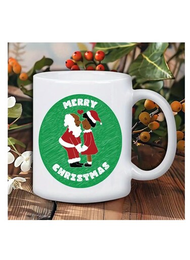 Ceramic Christmas Coffee Mug - Insulated, Reusable Holiday Cup for Hot Beverages - Hand Wash Only - Multipurpose Gift for Men and Women - "Merry Christmas" Festive Design