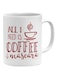 All I Need Is Printed Coffee Mascara Printed Mug White/Red
