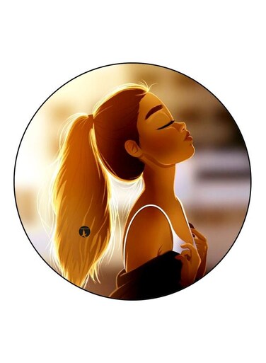 Girl Printed Fridge Magnet Brown/White/Grey 5.5cm