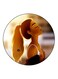 Girl Printed Fridge Magnet Brown/White/Grey 5.5cm