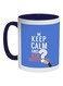 Keep Calm And Ask Question Printed Coffee Mug Blue/White/Red 325ml