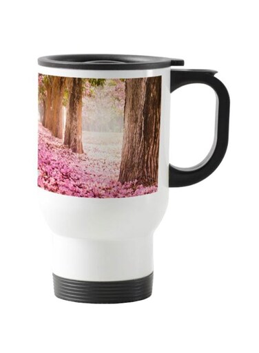 Sakura Tree Printed Travel Mug Multicolour 13centimeter