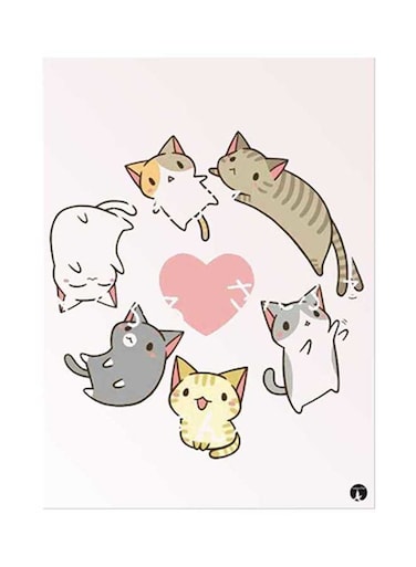 Cats Metal Plate Poster Multicolour 15x20centimeter